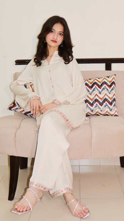 Pearl Cream Color Co-ord Set