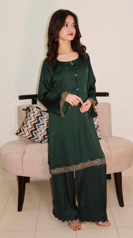 Dark Jade Color Co-ord Set
