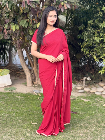 Ruby Red Saree