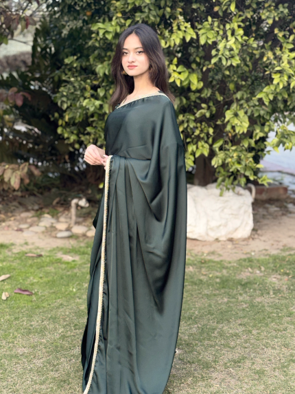 Dark Jade Green Saree